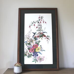 Cyndy Callog Jewels II Framed Floral Print Signed Artwork Granny Country Cottage
